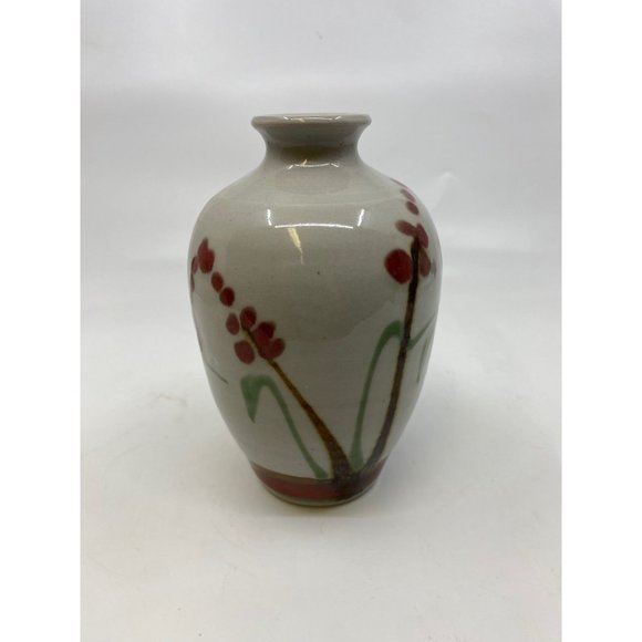 Signed Studio Pottery Handpainted Vase “West” 6” - Picture 6 of 11
